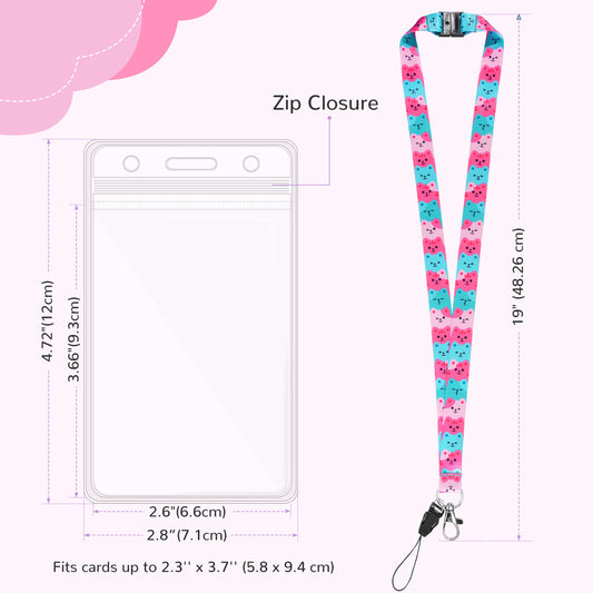 8-Pack Cute Animal Kids Lanyards with Safety Breakaway Clasp – Ideal for School ID Cards, Name Tag and Bus Pass, Asssorted