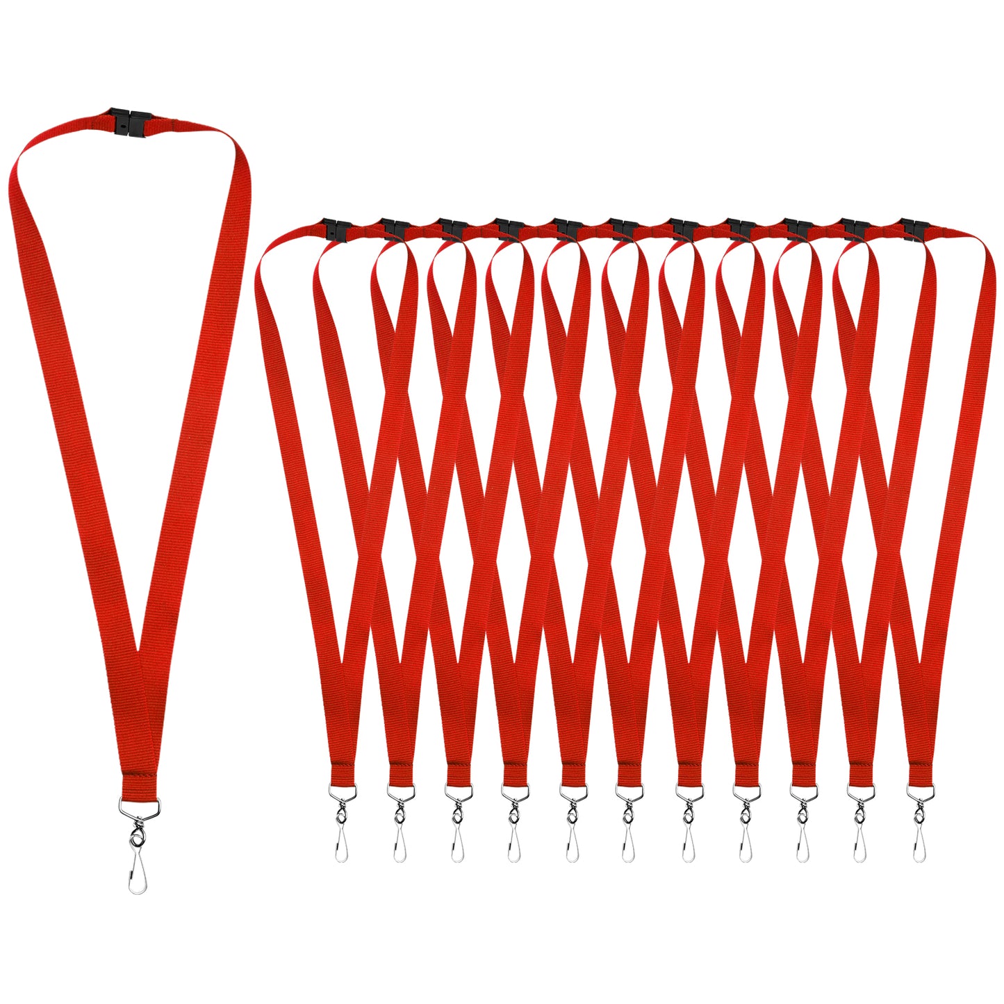 Breakaway Lanyards for Badge Holder, Polyester Neck Straps for ID Cards, Events, Office, and Schools