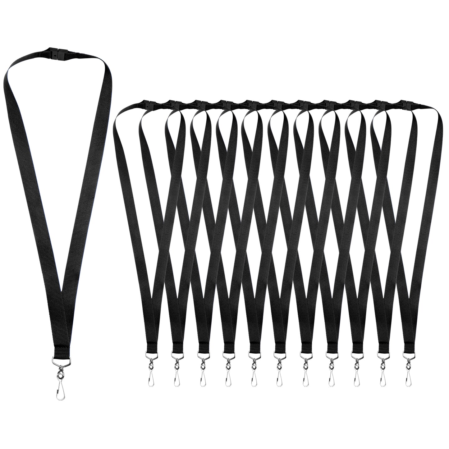 Breakaway Lanyards for Badge Holder, Polyester Neck Straps for ID Cards, Events, Office, and Schools