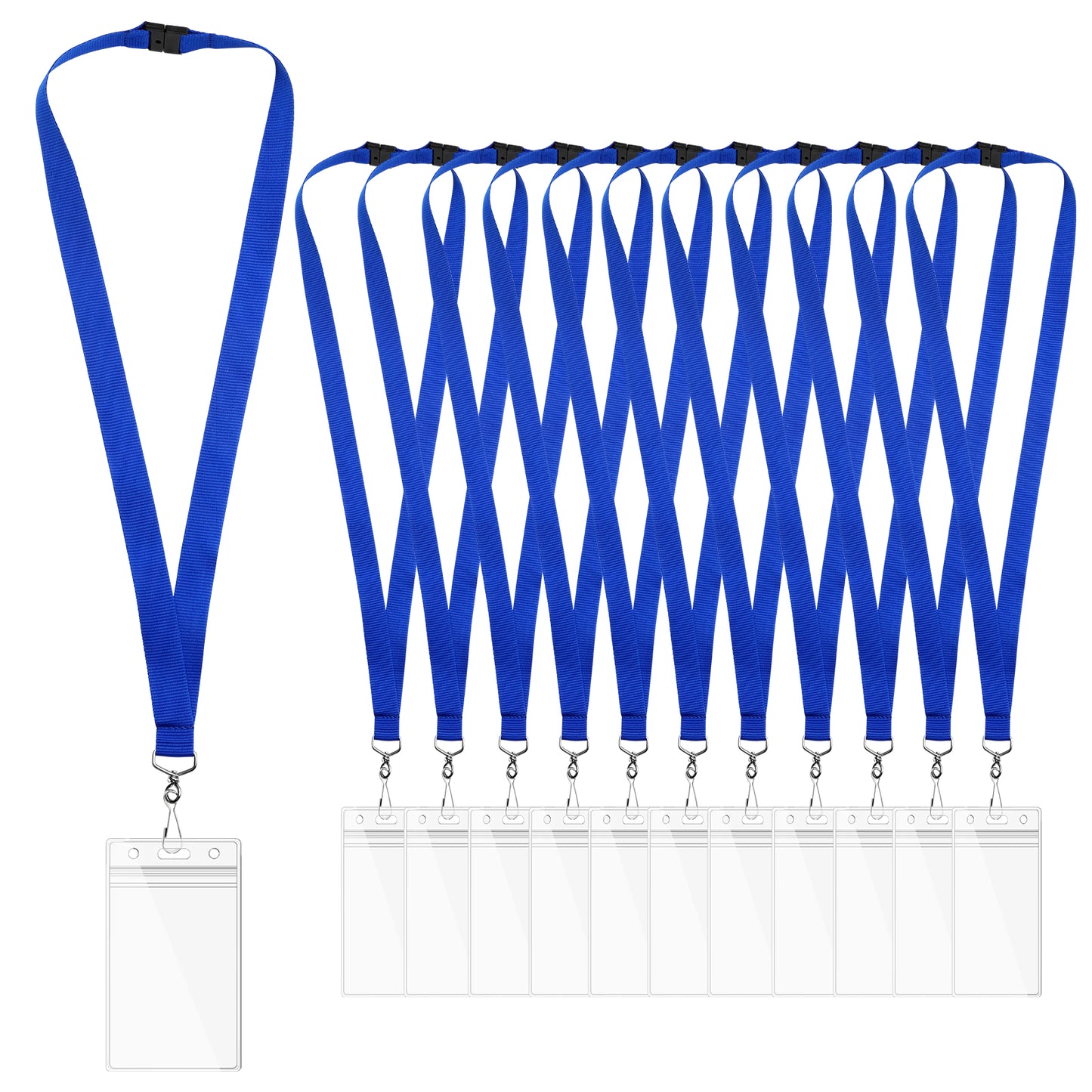 Breakaway Lanyards with Waterproof Badge Holders, Polyester Neck Straps for ID Cards, Events, Office, and Schools