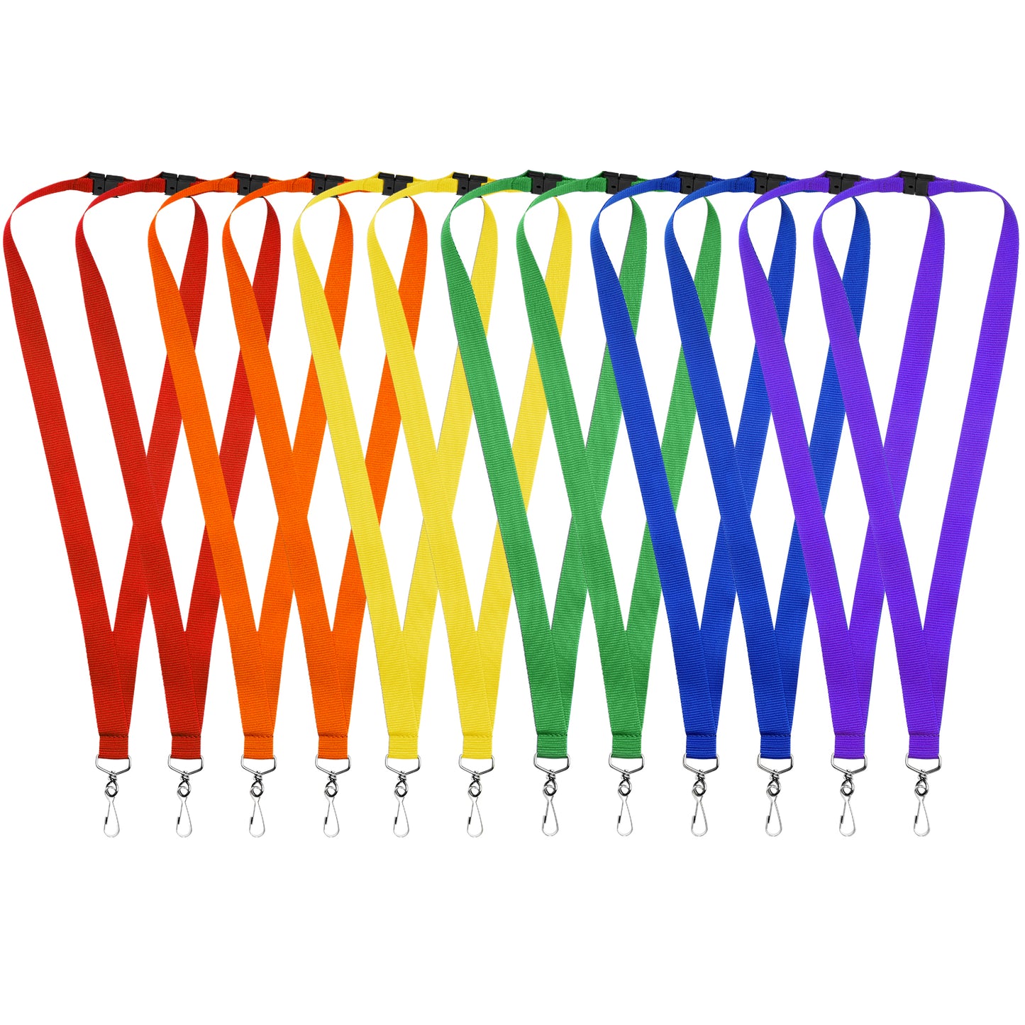 Breakaway Lanyards for Badge Holder, Polyester Neck Straps for ID Cards, Events, Office, and Schools