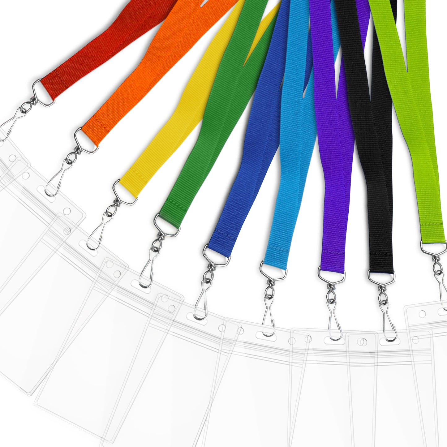 Breakaway Lanyards with Waterproof Badge Holders, Polyester Neck Straps for ID Cards, Events, Office, and Schools