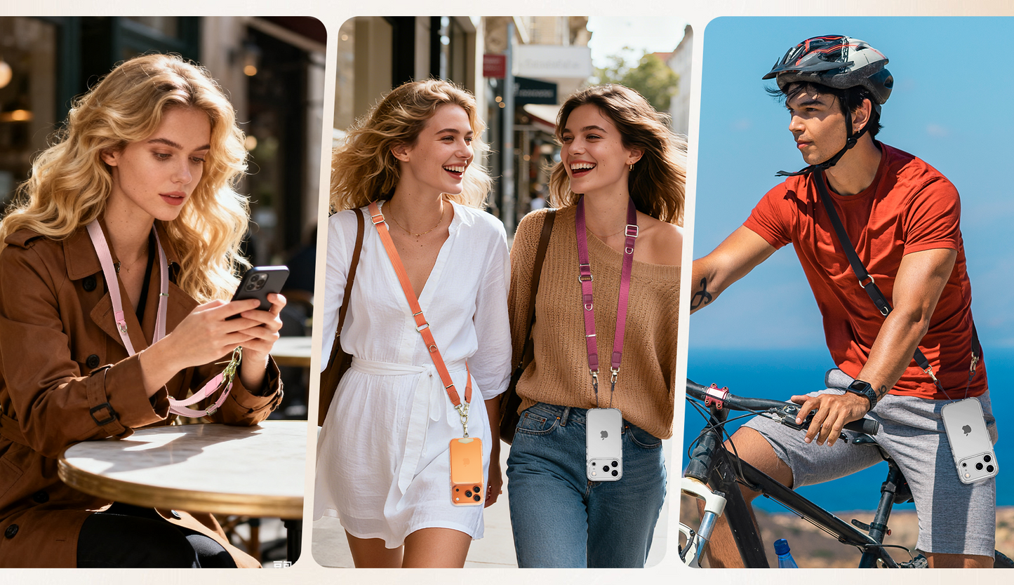 WEZEBEL Women’s Crossbody Strap for Cell Phone, Adjustable Nylon Lanyard & Accessory Kit for iPhone for Everyday Carry