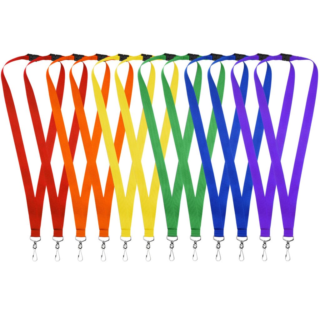 Colourful breakaway lanyards for ID badges