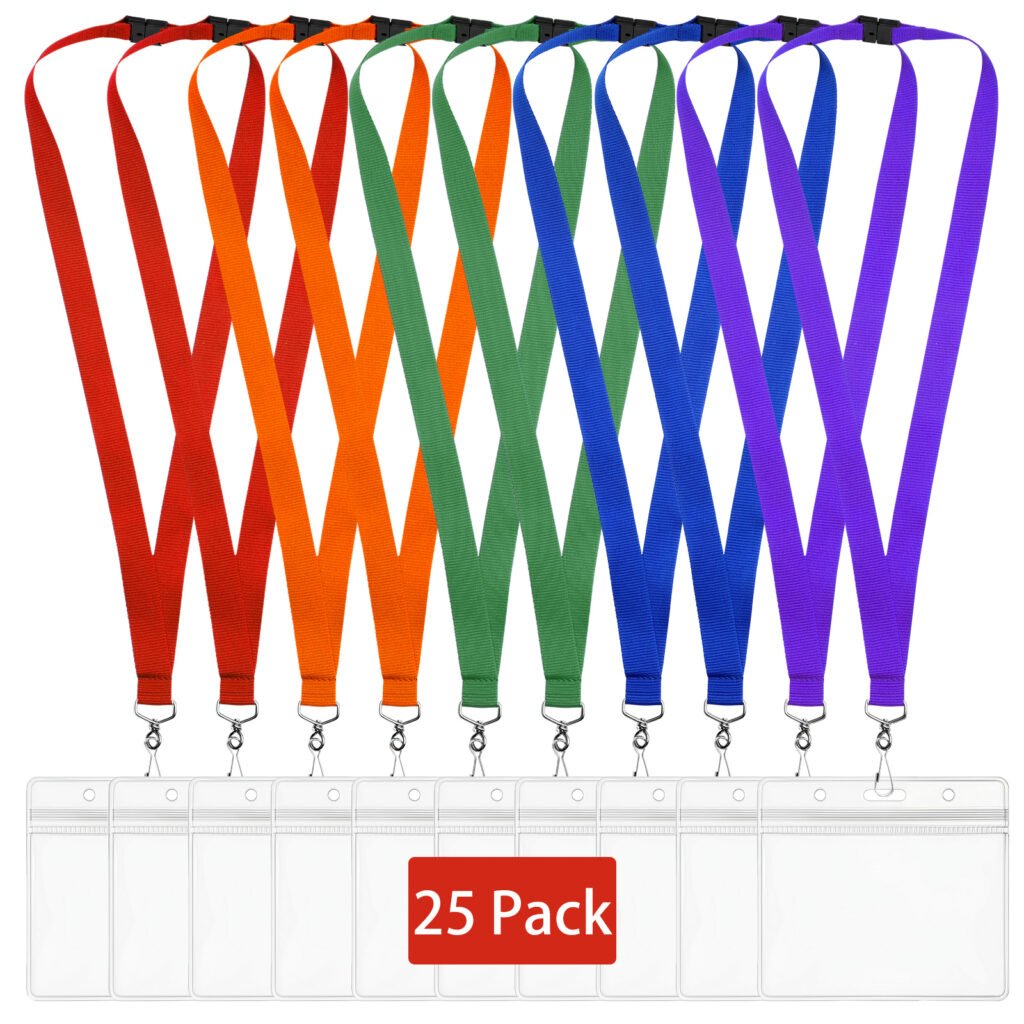 Breakaway lanyards with horizontal badge holders