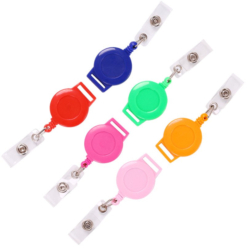 Colorful retractable badge reels for ID cards